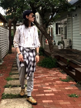 君嶋麻耶さんの「M CLASSIC FRENCH TERRY CUFF PANTS」を使ったコーディネート