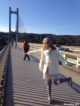 「Candy Stripper（キャンディストリッパー）のアイテム（ダウンジャケット/コート）」を使った、若葉さん（レディース・170cm）の春コーディネート