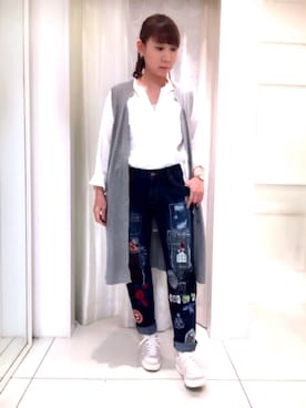 「アイテム（カーディガン/ボレロ）」を使った、コイケさん（レディース・158cm）の夏コーディネート