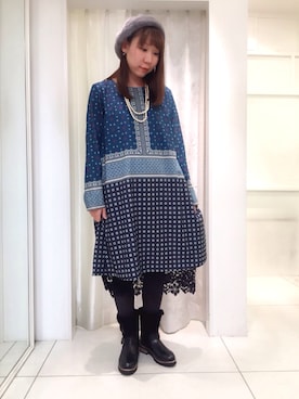 「AS KNOW AS」｜「アイテム（ワンピース/ドレス）」を使った、コイケさん（レディース・158cm）の秋コーディネート