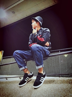 「STUTTERHEIM（ストゥッテルハイム）のアイテム（帽子）」を使った、KATSUYAさん（メンズ・171cm）の秋コーディネート