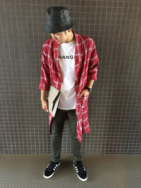 「STUTTERHEIM（ストゥッテルハイム）のアイテム（帽子）」を使った、KATSUYAさん（メンズ・171cm）の秋コーディネート