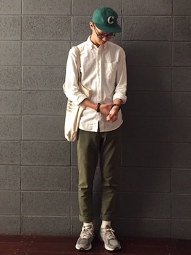 「PULL&BEAR（プルアンドベア）のアイテム（チノパンツ）」を使った、楚門さん（メンズ・183cm）の夏コーディネート