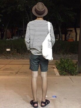 「SAINT JAMES（セントジェームス）のアイテム」を使った、楚門さん（メンズ・183cm）の秋コーディネート