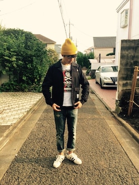 「417 EDIFICE（フォーワンセブンエディフィス）のアイテム（帽子）」を使った、roywさん（メンズ・174cm）の秋コーディネート