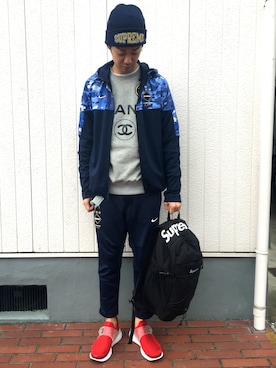 「F.C.R.B.（エフシーアールビー）のアイテム（ブルゾン）」を使った、roywさん（メンズ・174cm）の春コーディネート