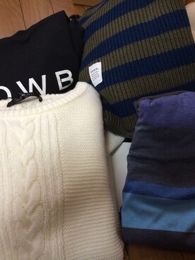 「DOWBL（ダブル）のアイテム（ニット/セーター）」を使った、acchaさん（メンズ・172cm）の冬コーディネート