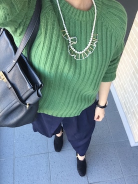 「Marc by Marc Jacobs（マークバイマークジェイコブス）のアイテム（ニット/セーター）」を使った、ayaco.mさん（レディース・150cm）の秋コーディネート