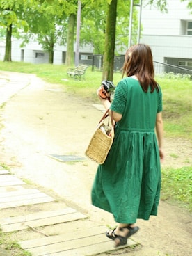 「カメラ女子」｜「アイテム（サンダル）」を使った、おきみ。さん（レディース・158cm）の夏コーディネート