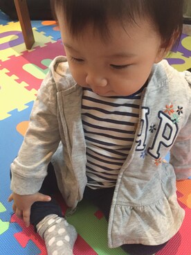 「寒かった」｜HARUさん（キッズ・80cm）の秋コーディネート