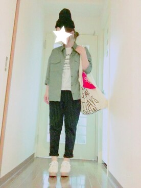 「コルクヒール」｜「アイテム（財布/小物）」を使った、nattuさん（レディース・150cm）の春コーディネート