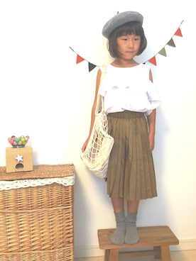 「FITH（フィス）のアイテム（スカート）」を使った、ha-chanさん（キッズ・100cm）の秋コーディネート