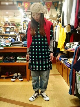 「リメイクデニム」｜「アイテム（カーディガン/ボレロ）」を使った、yamaayuさん（レディース・151cm）の春コーディネート