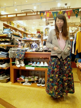 「ウェッジソール」｜「アイテム（ブルゾン）」を使った、yamaayuさん（レディース・151cm）の春コーディネート