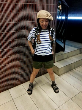 「BEAVER（ビーバー）のアイテム（バッグ）」を使った、yamaayuさん（レディース・151cm）の春コーディネート