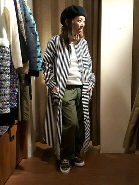 「TIGRE BROCANTE（ティグルブロカンテ）のアイテム（シャツワンピース）」を使った、yamaayuさん（レディース・151cm）の冬コーディネート