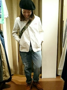 「DANTON（ダントン）のアイテム（ブルゾン）」を使った、yamaayuさん（レディース・151cm）の冬コーディネート