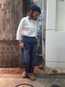 「GRANDMA MAMA DAUGHTER（グランマママドーター）のアイテム」を使った、yamaayuさん（レディース・151cm）の秋コーディネート