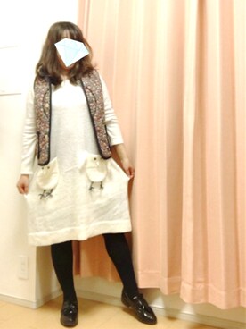 「アイテム（ダウンベスト、その他）」を使った、KMYさん（レディース・150cm）の冬コーディネート