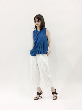 「ブルー x ホワイト」｜sayaさん（レディース・163cm）の春コーディネート