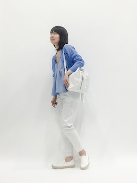 「ブルー x ホワイト」｜sayaさん（レディース・163cm）の春コーディネート