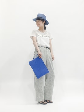 「Three Four Time（ｽﾘｰﾌｫｰﾀｲﾑ）のアイテム（帽子）」を使った、sayaさん（レディース・163cm）の春コーディネート
