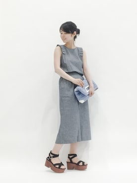 「Banner Barrett（バナーバレット）のアイテム（つなぎ/オールインワン）」を使った、sayaさん（レディース・163cm）の春コーディネート
