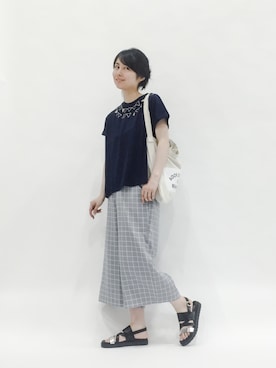 「三角」｜sayaさん（レディース・163cm）の夏コーディネート