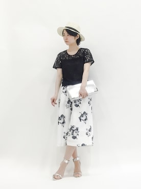 「DISCOAT（ディスコート）のアイテム（帽子）」を使った、sayaさん（レディース・163cm）の夏コーディネート