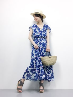 「SERENITY.STILLMOMENT（セレニティースティルモーメント）のアイテム（帽子）」を使った、sayaさん（レディース・163cm）の夏コーディネート
