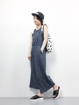 「N.（N. Natural Beauty Basic）（エヌエヌナチュラルビューティーベーシック）のアイテム（つなぎ/オールインワン）」を使った、sayaさん（レディース・163cm）の夏コーディネート