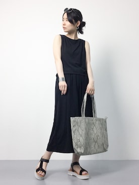 「BEAUTY&YOUTH UNITED ARROWS（ビューティーアンドユースユナイテッドアローズ）のアイテム（つなぎ/オールインワン）」を使った、sayaさん（レディース・163cm）の夏コーディネート