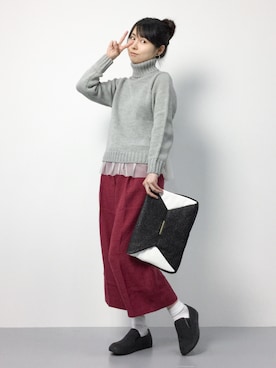 「nusy（ヌージー）のアイテム」を使った、sayaさん（レディース・163cm）の秋コーディネート