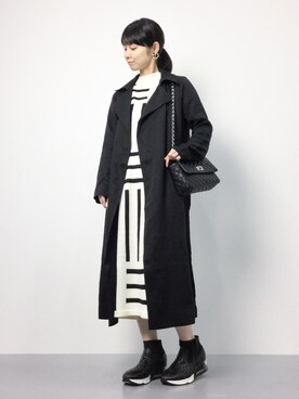 「スニーカーブーツ」｜「アイテム（トレンチコート）」を使った、sayaさん（レディース・163cm）の秋コーディネート