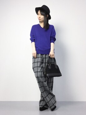 「カシミヤ」｜sayaさん（レディース・163cm）の秋コーディネート