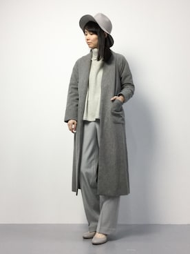 「オールグレー」｜「アイテム（パンプス）」を使った、sayaさん（レディース・163cm）の秋コーディネート