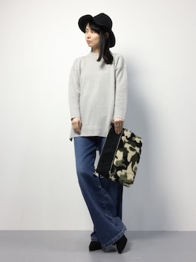 「RAGEBLUE（レイジブルー）のアイテム（ハット）」を使った、sayaさん（レディース・163cm）の秋コーディネート
