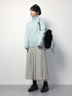 「TITTY&CO.（ティティーアンドコー）のアイテム（ハンチング/ベレー帽）」を使った、sayaさん（レディース・163cm）の秋コーディネート