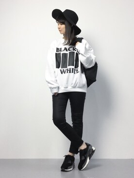 「unrelaxing（アンリラクシング）のアイテム（スウェット）」を使った、sayaさん（レディース・163cm）の秋コーディネート