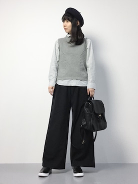 「shirts．（シャツ）のアイテム」を使った、sayaさん（レディース・163cm）の秋コーディネート