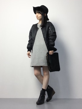 「Kastane（カスタネ）のアイテム（MA-1）」を使った、sayaさん（レディース・163cm）の秋コーディネート