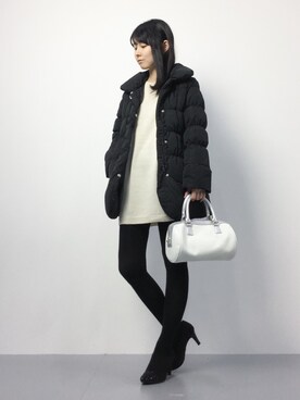 「グリッター」｜「アイテム（ダウンジャケット/コート）」を使った、sayaさん（レディース・163cm）の秋コーディネート