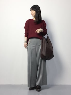 「MERCURYDUO（マーキュリーデュオ）のアイテム（ドレスシューズ）」を使った、sayaさん（レディース・163cm）の秋コーディネート