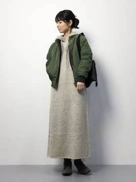 「MAISON mou（メゾンムー）のアイテム」を使った、sayaさん（レディース・163cm）の秋コーディネート