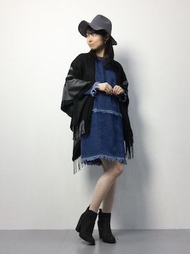 「NANO universe（ナノユニバース）のアイテム（ブーティ）」を使った、sayaさん（レディース・163cm）の秋コーディネート