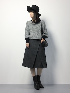 「ツバ広ハット」｜sayaさん（レディース・163cm）の秋コーディネート