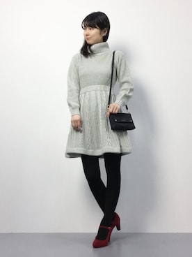 「TITTY&CO.（ティティーアンドコー）のアイテム（ワンピース/ドレス）」を使った、sayaさん（レディース・163cm）の秋コーディネート