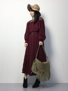 「ODETTE E ODILE（オデットエオディール）のアイテム（ブーティ）」を使った、sayaさん（レディース・163cm）の秋コーディネート