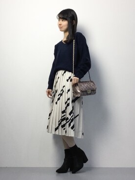 「goocy（グースィー）のアイテム（ブーティ）」を使った、sayaさん（レディース・163cm）の冬コーディネート