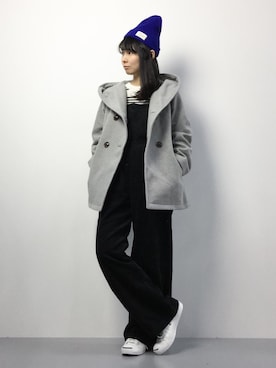 「goocy（グースィー）のアイテム（サロペット/オーバーオール）」を使った、sayaさん（レディース・163cm）の冬コーディネート